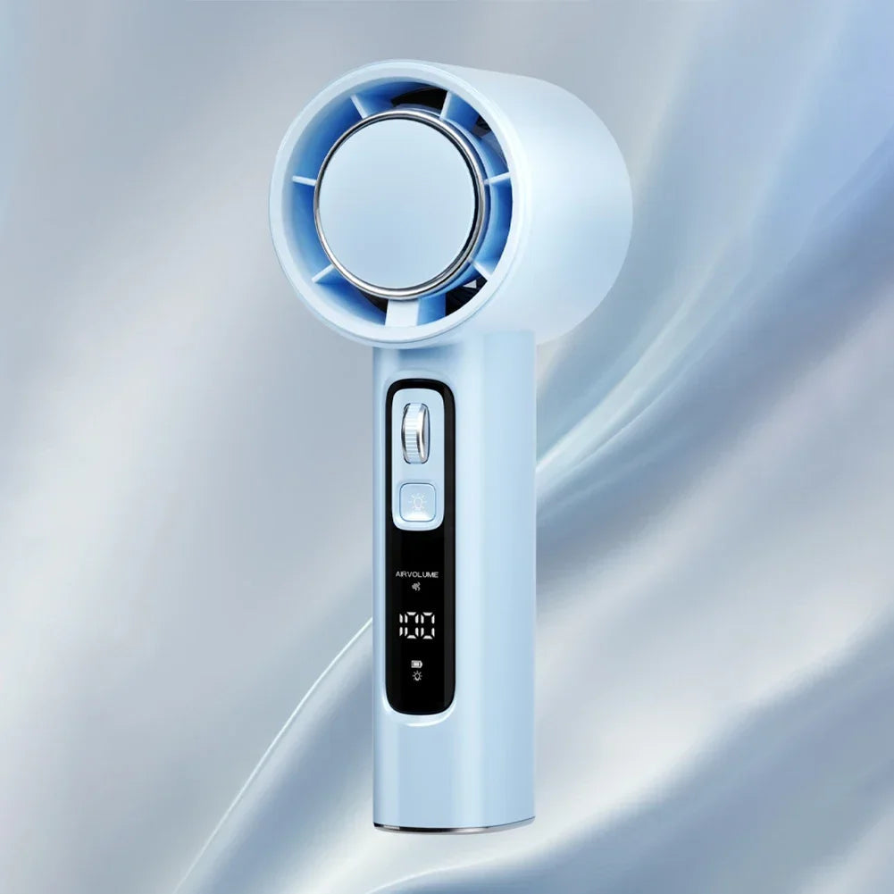 Handheld Portable Fan 100 Gear Desktop Fan USB Rechargeable 3600mAh Cooling Refrigeration Fan LED Display For Home Office Travel