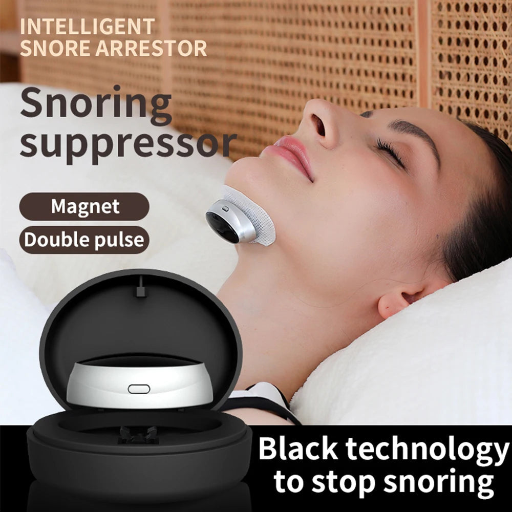 Smart Anti Snoring Device Dual Pulse Muscle Stimulator Stop Snore Relaxation Treatment Health Care Improve Sleeping Effective