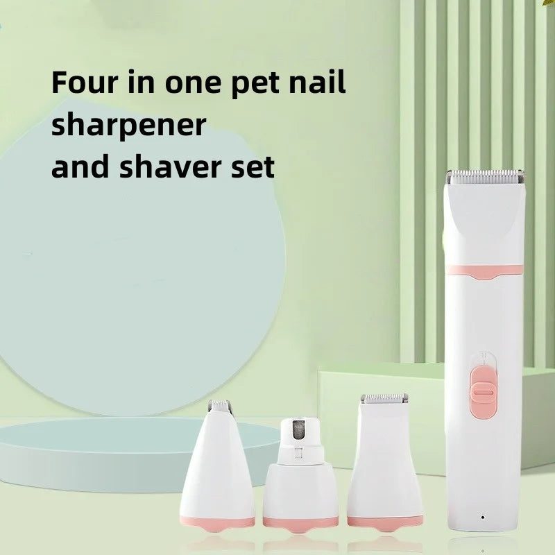 Dog Hair Clippers Grooming For Nail Cutter 4-In-1 Cordless Electric Trimmer Low Noise USB Rechargeable Pet Clippers