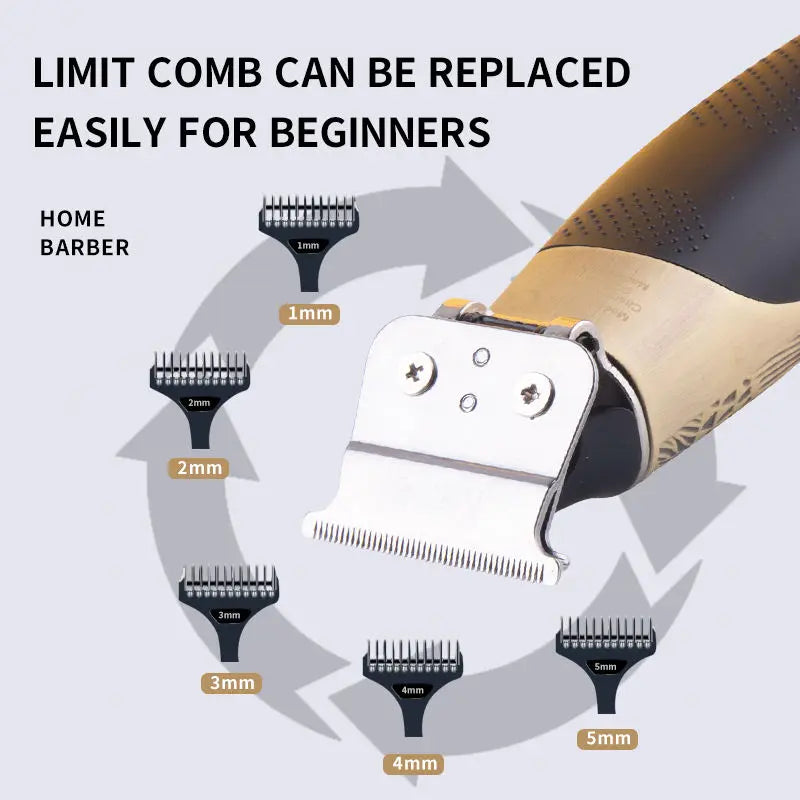 Metal zero blade Barber Shop Hair Trimmer Professional Beard Hair Clipper For Men Electric Haircut Machine Rechargeable