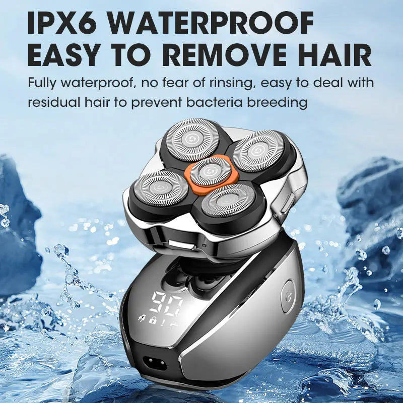 Head Shavers for Bald Men Shaver, 5 in 1 Electric Razor with Rechargeable Hair Clippers Nose Hair Trimmer Portable Travel Razor