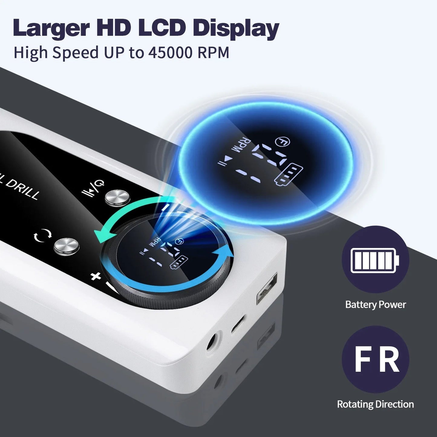 45000RPM Nail Drill Machine Kit Rechargeable Nail Sander Machine With Pause Mode Professional Electric Nail File for Manicure