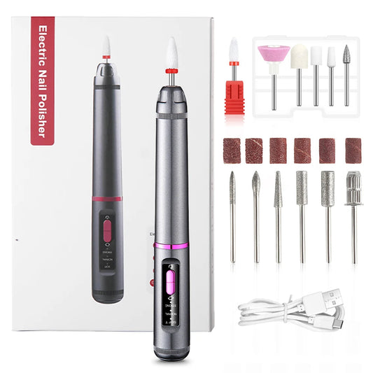 Professional Nails Electric Nail Polisher Drill Bits Grinding Polishing Dead Skin Removal Manicure Machine Art Sanding File Pen