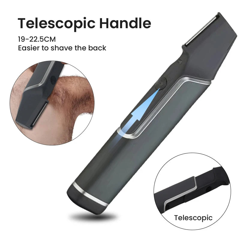 Multi-function Electric Hair Remover 3-12mm Limit Combs LED Light Telescopic Handle Whole Body Hair Clipper Electric Epilator