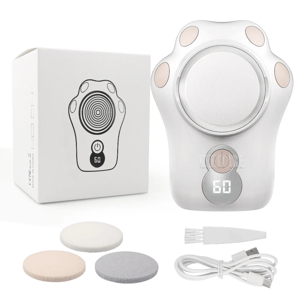 LED Screen Foot Grinder Wireless Dead Skin Callus Remover Mini Foot Drill  1600rpm 2000rpm 2800rpm with 3 Grinding Heads