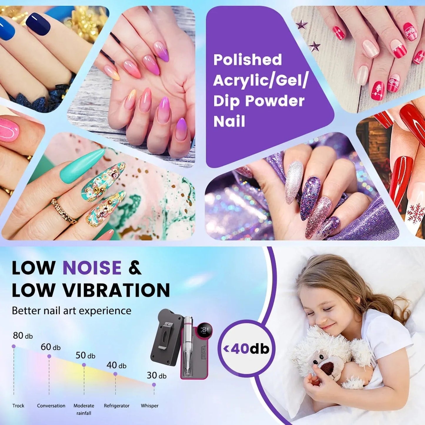 35000RPM Nail Drill Machine Electric Nail Sander Rechargeable Manicure Machine Professional Milling Cutter For Gel Polishing