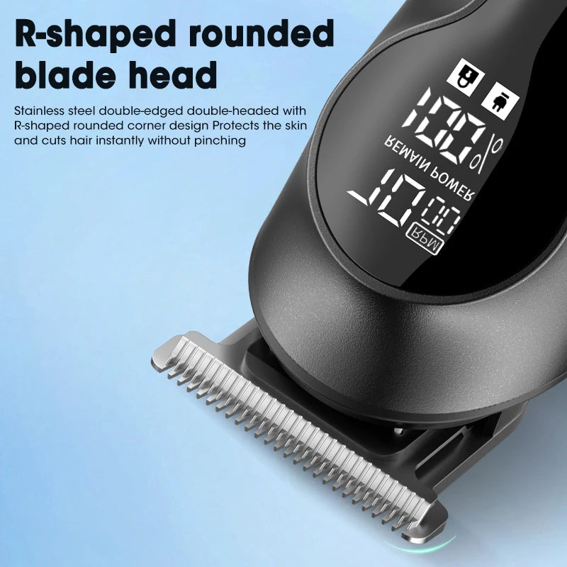 6 in 1 Multifunctional Grooming Kit Hair Clipper With Digital Display High Power Electric Shaver Nose Hair Trimmer