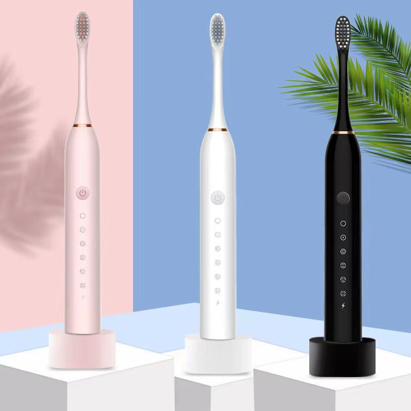 Newest Ultrasonic Electric Toothbrush Rechargeable USB with Base 6 Mode Adults Sonic Toothbrush IPX7Waterproof Travel Box Holder
