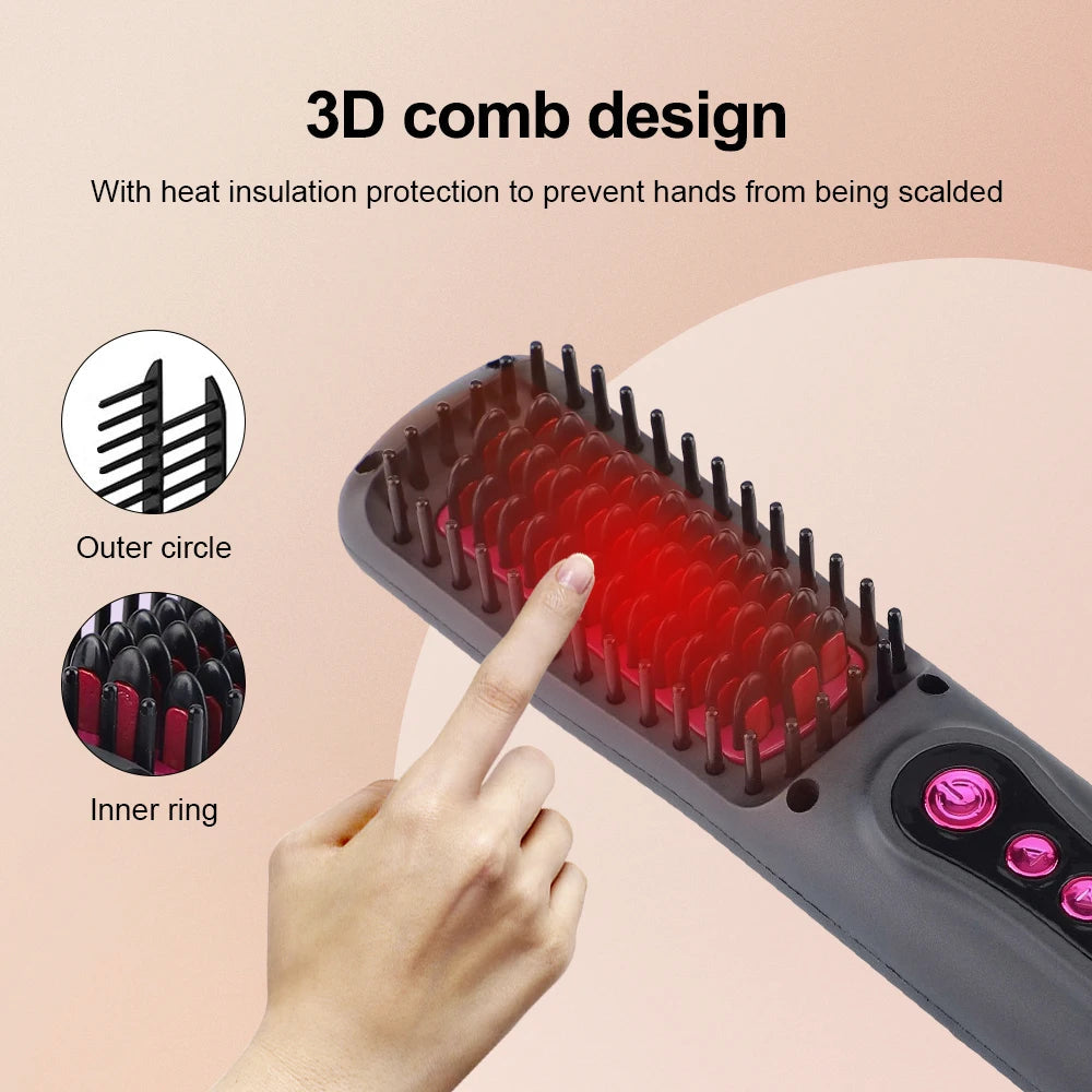 Heating Straightening Comb Hair Straightener Brush Men Quick Beard Straightener Brush Beard Comb Styling Iron Smoothing Comb