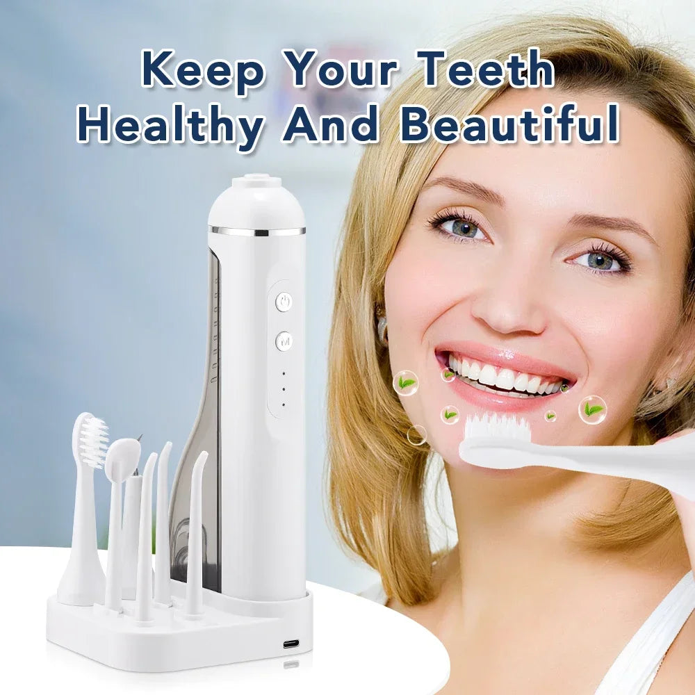 Dental Oral Irrigator Water Flosser Thread Teeth Pick Mouth Washing Machine Electric Toothbrush 3 in1 Type-C Charging 200ml Tank