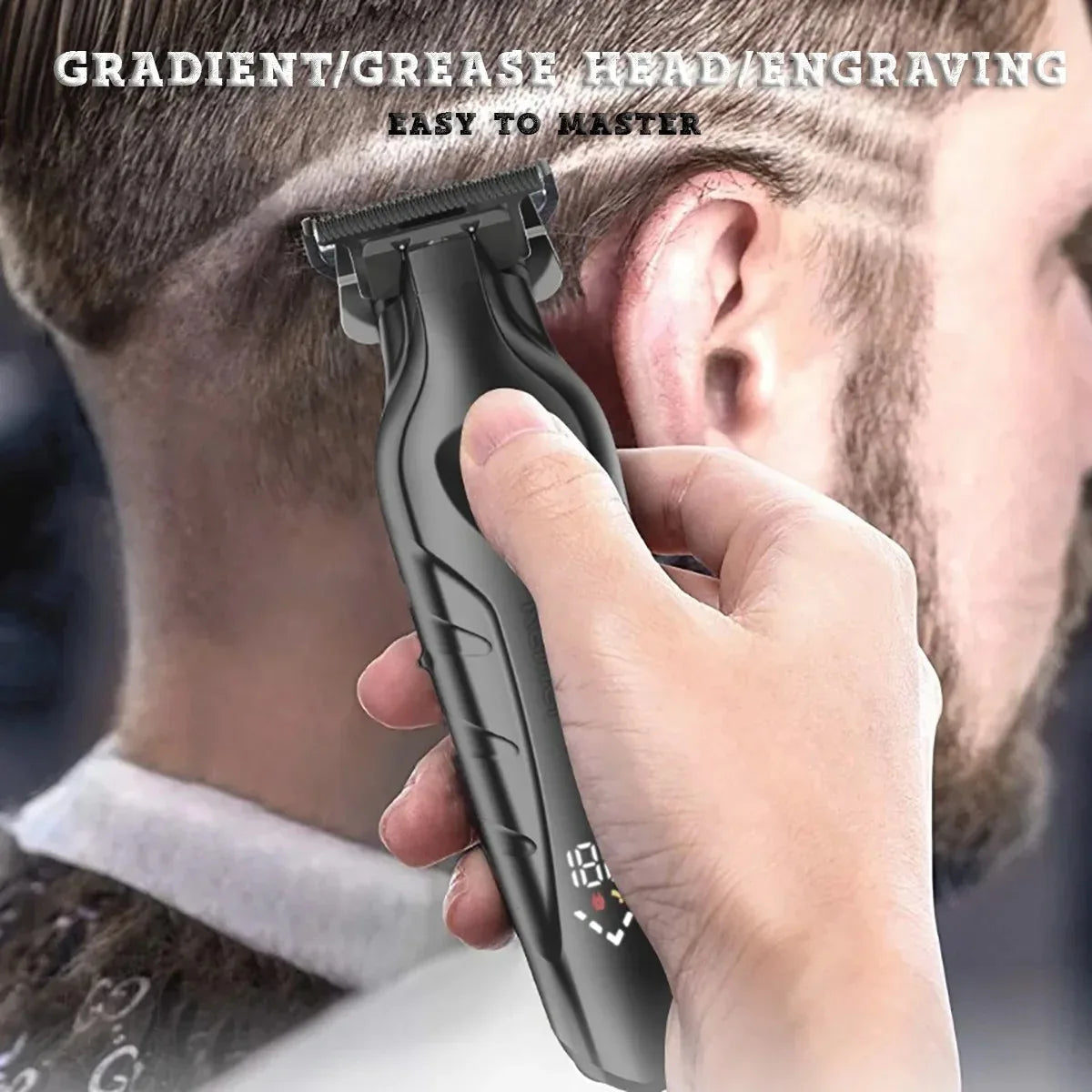 Professional Hair Trimmer 7500RPM Motor Barber Finish Machine Powder Metallurgy Ceramic Blade Salon Oil Head Hair Clipper