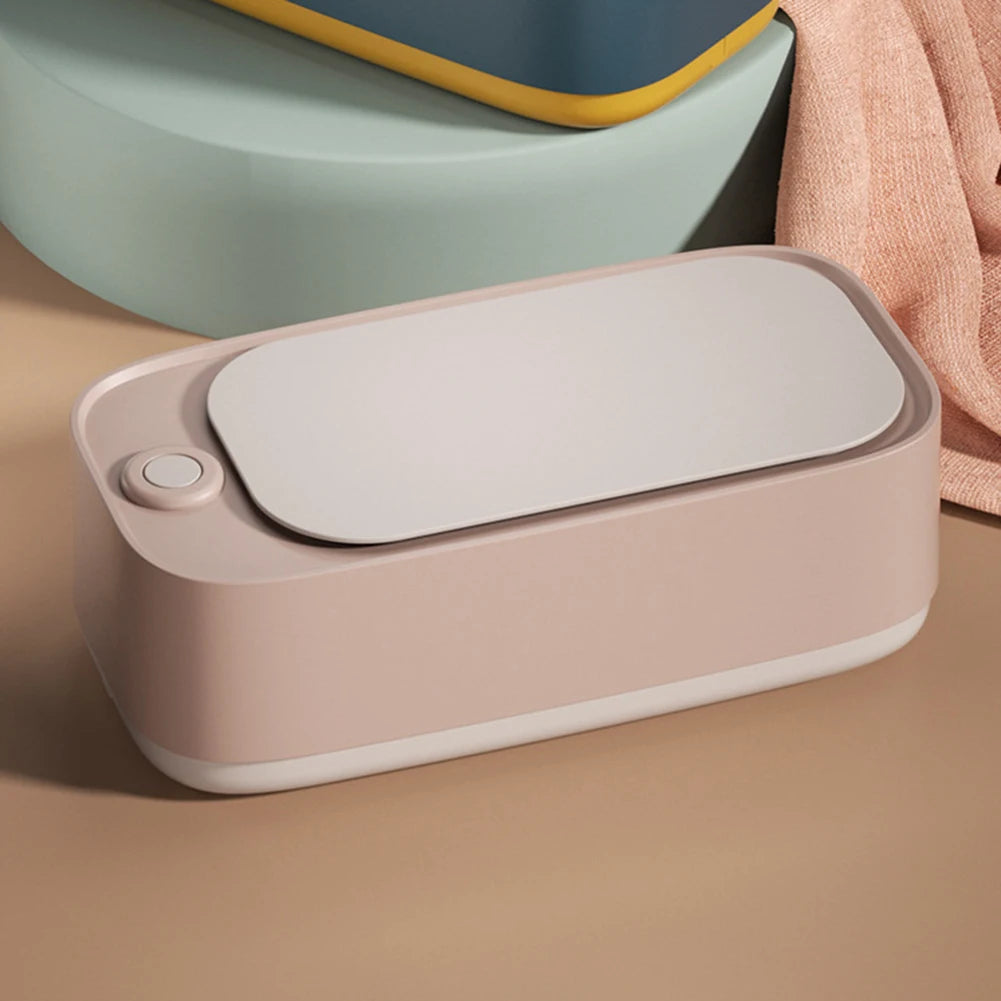 Mini Ultrasonic Washer with 1-Touch Working High Frequency Vibration Cleaner Portable Rechargeable for Jewelry Glasses Watch