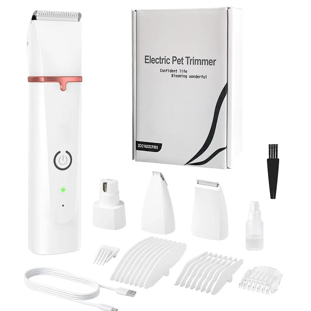 4in1 Cat Dog Nail Cutter Dog Hair Cutting Machine Professional  Pet Electric Shaver Silent Puppy Hair Care Supplies