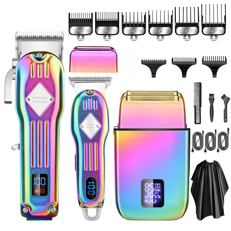 3 In 1 Professional Electric Hair Clipper and Shaver Set for Barber Men Hair Trimmer Electric Shaver