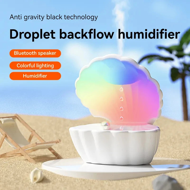Portable Bluetooth Speaker Shell Design with Colorful Atmosphere Light Heavy Bass Bedroom Music Player Auto Power Off Humidifier
