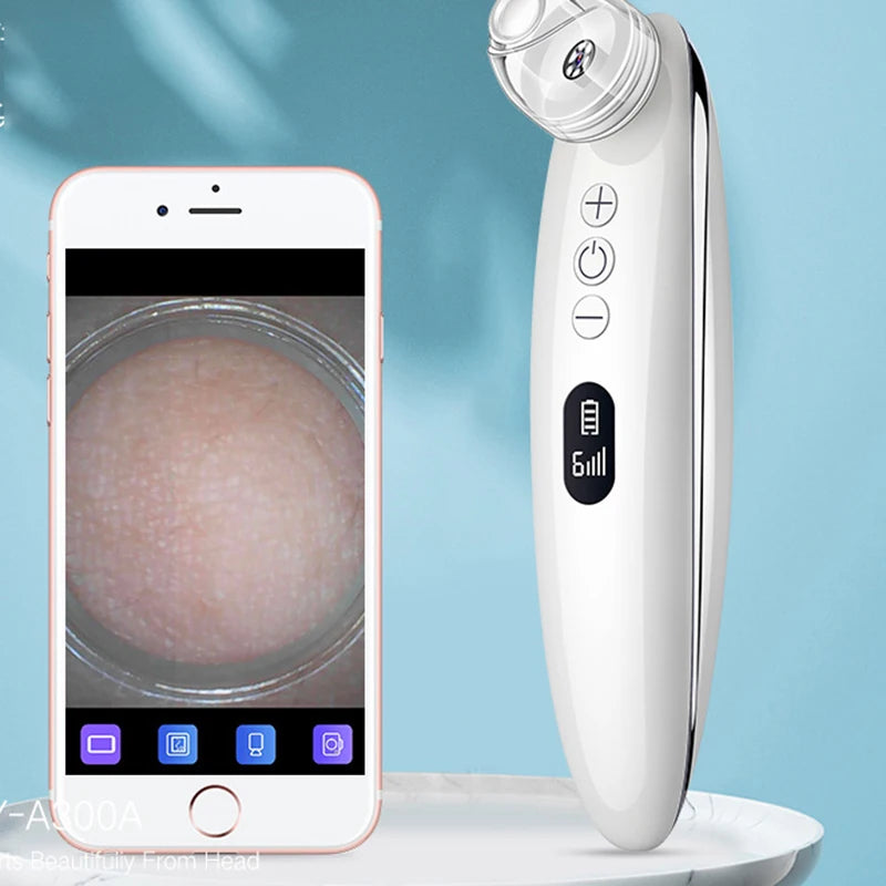 Visual Blackhead Vacuum Kit With Charging Base HD Camera 6-Level Skin Deep Cleaning Black Spots Strong Vacuum Suction