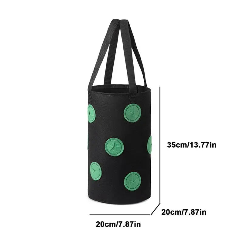 Strawberry Grow Bag Hanging Plant Bag 12 Multi Port Impermeable Strawberry Vanilla Tree Planting Bag Gardening Seedlings Growing