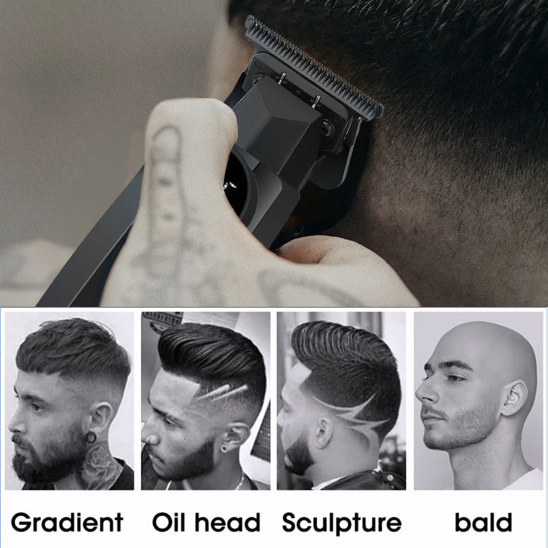 Professional Electric Beard Hair Clipper 10W High Power Rechargeable Hair Trimmer for Men Barber Hair Cutting Machine