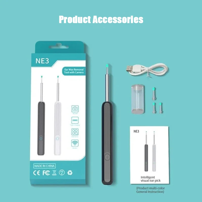 Wireless WiFi Ear Pick Otoscope Camera Borescope Luminous Ear Wax Cleaning Teeth Oral Inspection Health Care Ear Cleaner