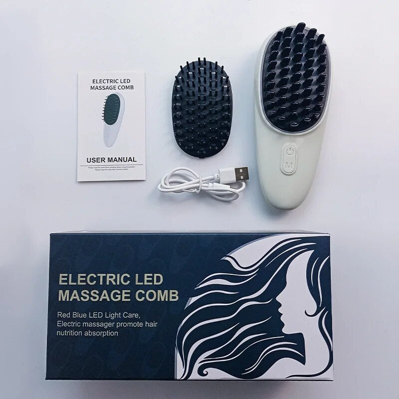 LED Light Massage Comb Negative Ion Anti hair Loss Comb Electric  Hair Care Head Massage Brush
