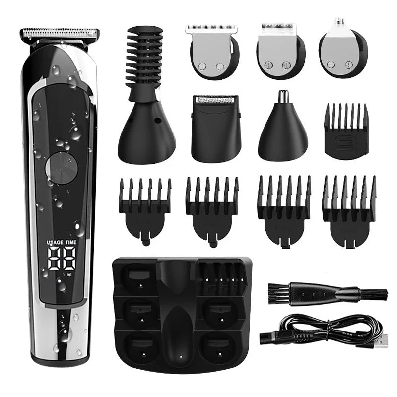 6 IN 1 Rechargeable Electric Nose Hair Clipper Multifunctional Men Hair Trimmer Professional Electric Shaver Beard Razor