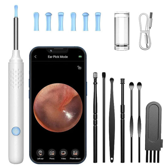 WIFI Camera Earwax Remover N30 Pro with 6 LEDs 1080P High-definition Headphones IP67 Waterproof Headphones for IOS and Android