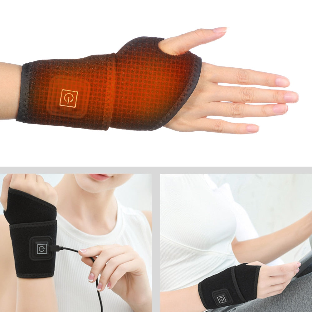 Treatment Self-Heating Wrist Support Brace Wrap Heated Hand Warmer Compression Pain Relief Wristband Belt