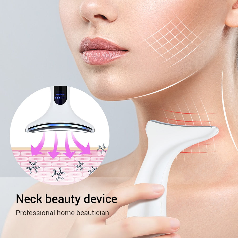 EMS Face Lifting Neck Tightening Skin Care Red Light IPL Rejuvenation Beauty Anti-wrinkle Face Massager Device