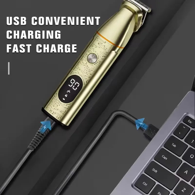 Rechargeable 5 in 1 Grooming Kit LED Display Hair Trimmer Cordless Powerful Hair Cutting Kit With Travel Bag