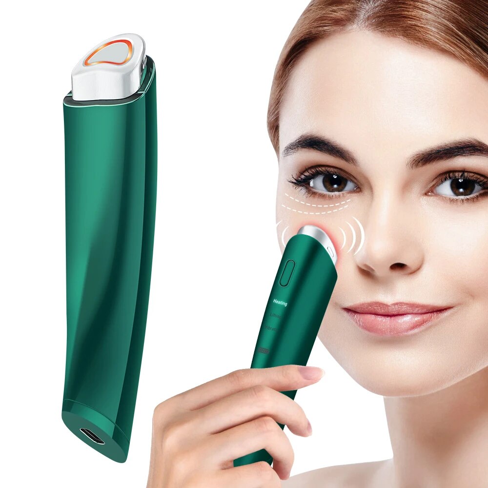 EMS Electric Eye Massager Eye Skin Lift Anti Age Wrinkle Skin Care Tool Vibration Hot Massage Relax Eyes Photo