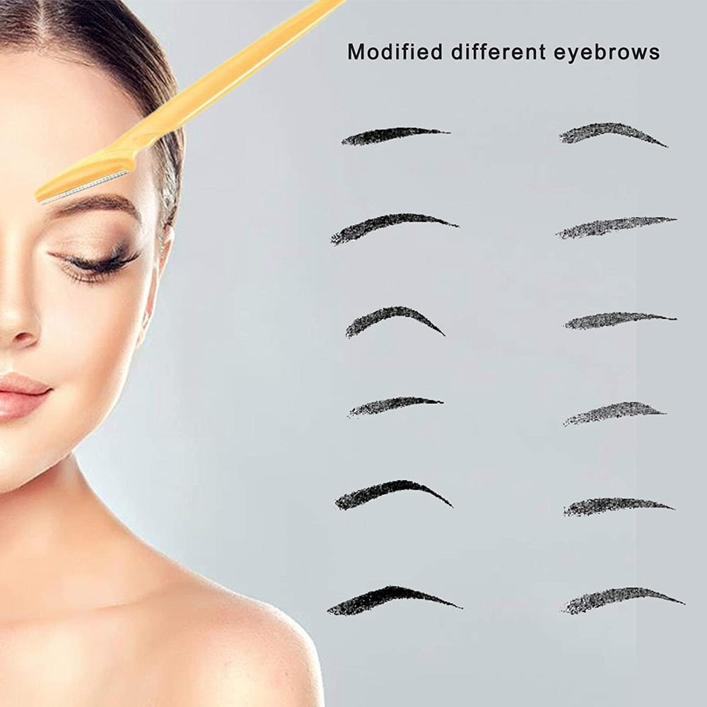 50Pcs Eyebrow Trimmer Blade Shaping Knife Eye Brow Epilation Face Blades Hair Removal Scraper Shaver Woman Makeup Tools