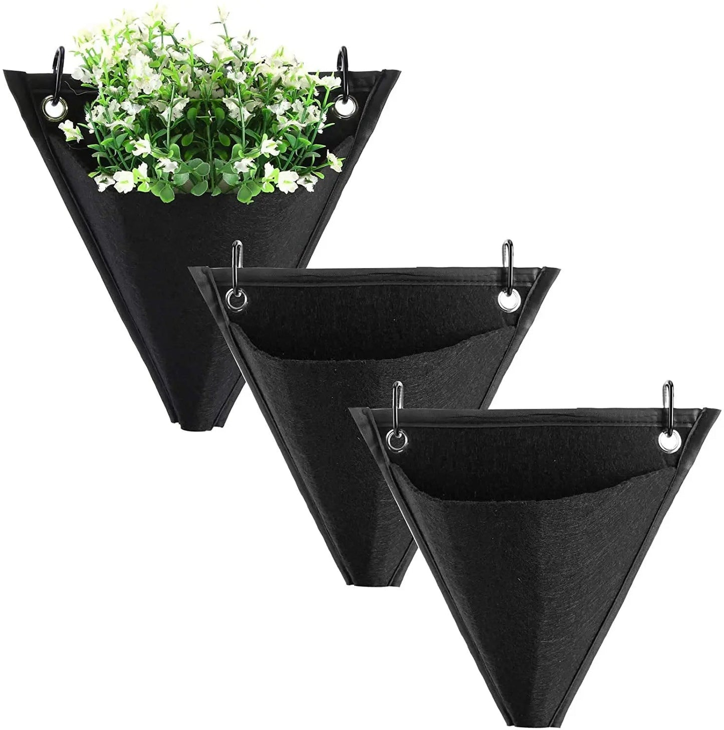 Plants Hanging Bag with Hook Garden Plant Bag Wall Mount Pocket Planter Bag Flower Bag Pot Non-woven Cloth Flower Stand