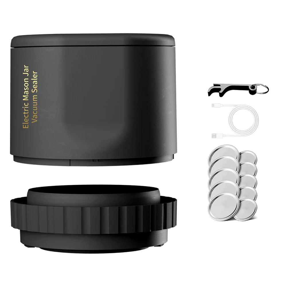 Mason Jar Vacuum Sealer Can Vacuum Seal Pump Kit Cordless Canning Vacuum Sealer Electric Automatic for Home Kitchen