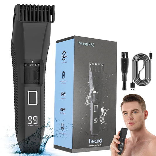 Men's Electric Groin Hair Trimmer Pubic Hair Trimmer Body Grooming Clipper Bikini Epilator Rechargeable Shaver Razor
