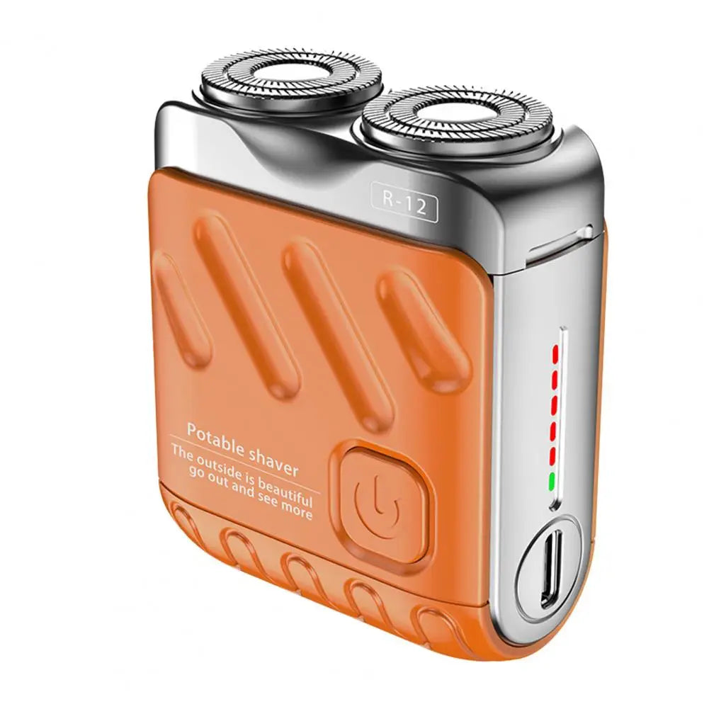 Men Electric Shaver IPX7 Waterproof Type-C Rechargeable Mini Travel Rotary Razor Portable Hair Beard Trimmer Remover Tool