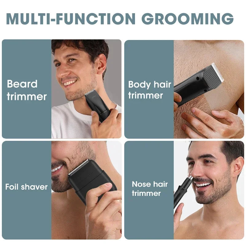 4-in-1 Men's Multi functional Hair Clipper Set Nose Hair Trimmer Electric Shaver and Beard Trimmer Grooming Tools Set