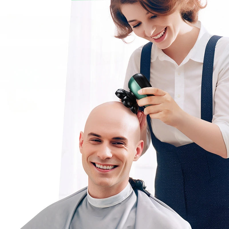 6 in 1 Electric Head Shaver for Bald Men 7D Floating Cutter Beard Trimmer Clipper Shaving USB Wireless Charging
