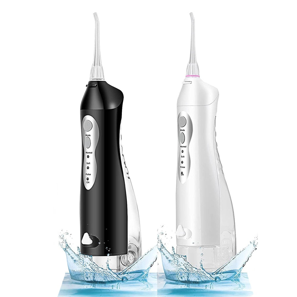 220ML Oral Irrigator Portable Dental Water Flosser USB Rechargeable 3 Mode Water Jet Floss IPX7 Waterproof Teeth Cleaner 4 Nozzle