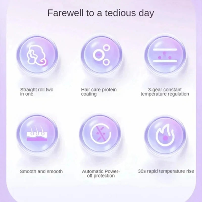 Mini Hair Straightener Professional Quick Heated Electric Hot Comb Multifunctional Straightener