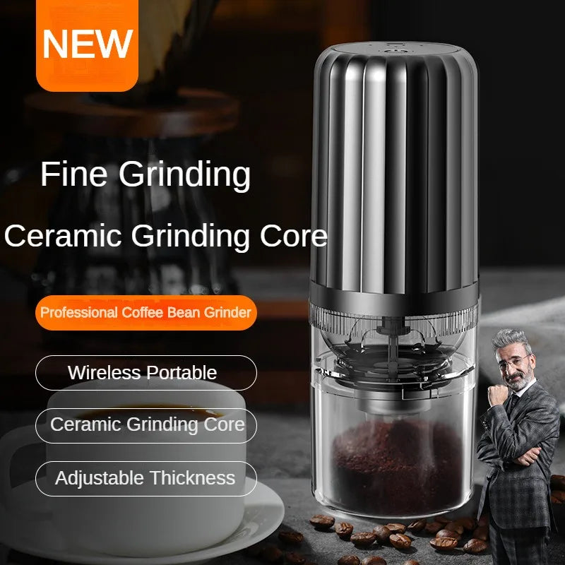 Electric Coffee Grinder Automatic USB Charging Professional Thickness Adjustable Ceramic Grinding Core Outdoor Travel Portable