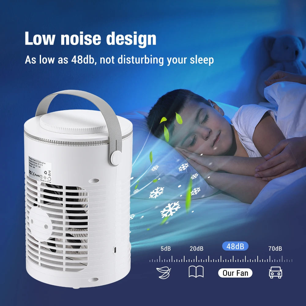 Spray Cooling Fan Household Desktop Small Water Cooling Massager Portable Air Outdoor Office With Ambient Light for Summer
