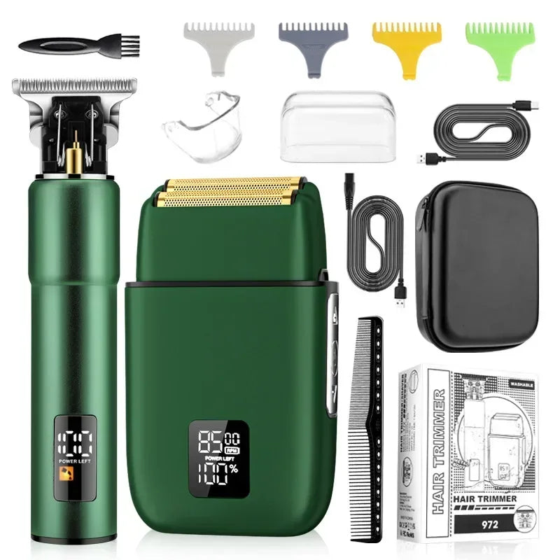 Men's Electric Shaver Multifunctional Whole Body Washing Hair Clipper Sets Digital Display Hairdresser Trimmer