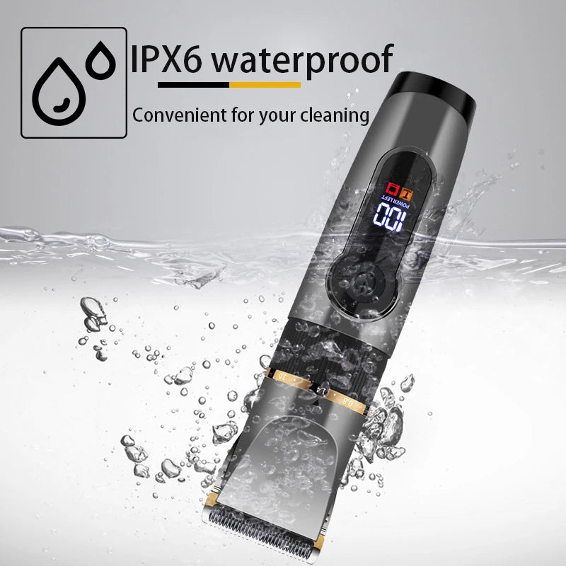 Professional Cordless Hair Trimmer For Men Kit Adjustable Beard & Body Hair Clipper Electric Rechargeable Haircut Machine Washable