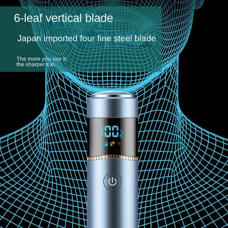Mini Men's Electric Shaver Fully Washable Portable Car Rechargeable Shaver Wet and Dry Double Shaving Household Led Shaver