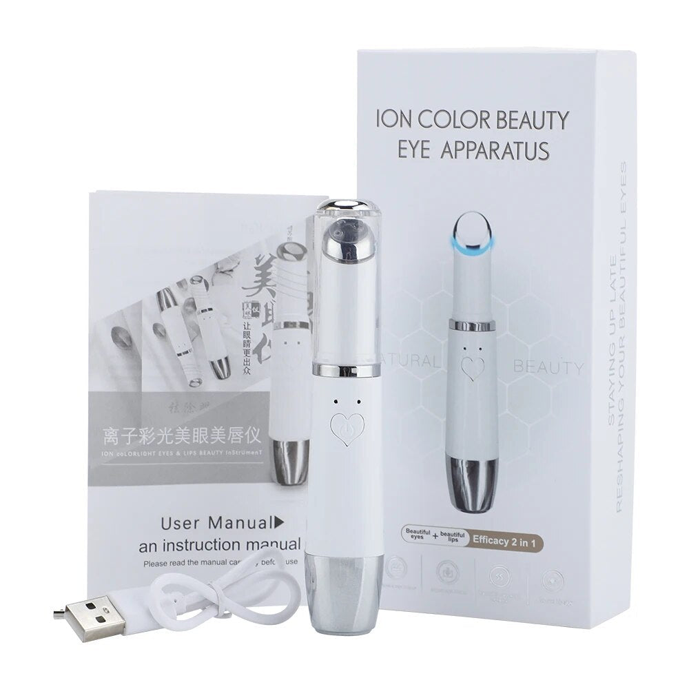 Electric Eye Massager Vibration Heated Beauty Massage Device For Dark Circles Puffiness Eye Fatigue Removal Wrinkle Eye Care Pen