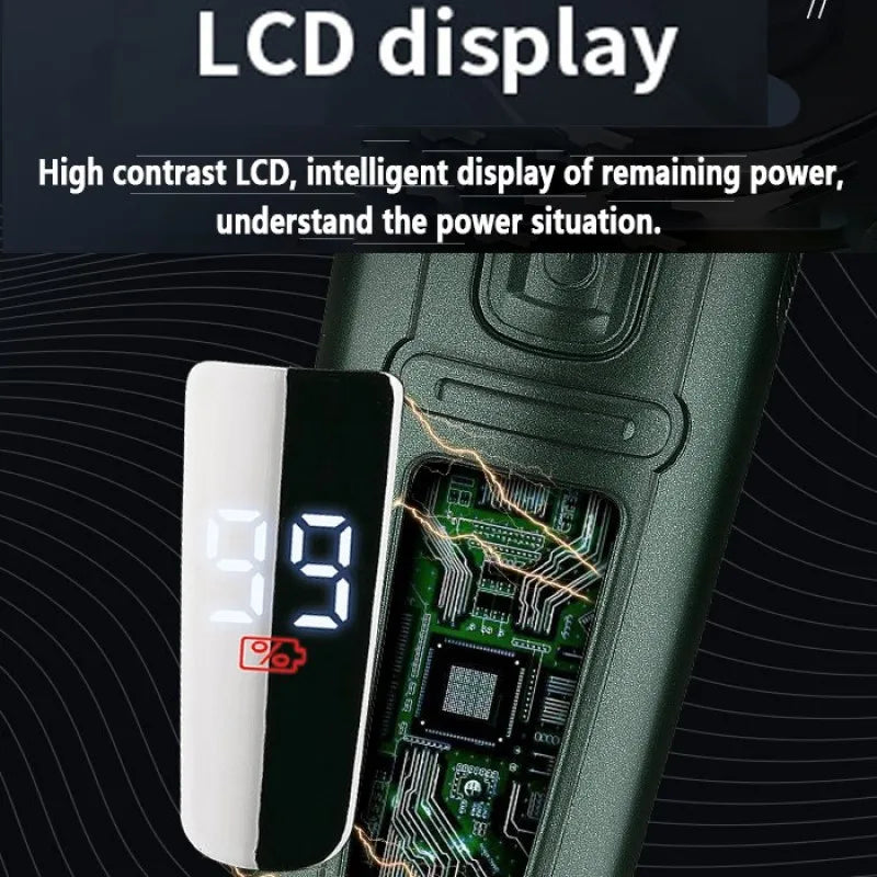 LCD Display IPX7 Waterproof Electric Shaver for Men Wet Dry Beard Electric Razor Facial Shaving Machine Rechargeable