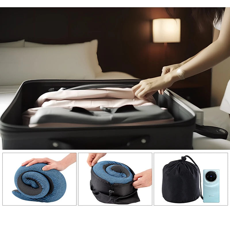 U-shaped Portable Auto Headrest Pillow Adjustable Traveling Sleeping Airplane Pillow Travel Car Neck Memory Foam Pillow Long Lasting