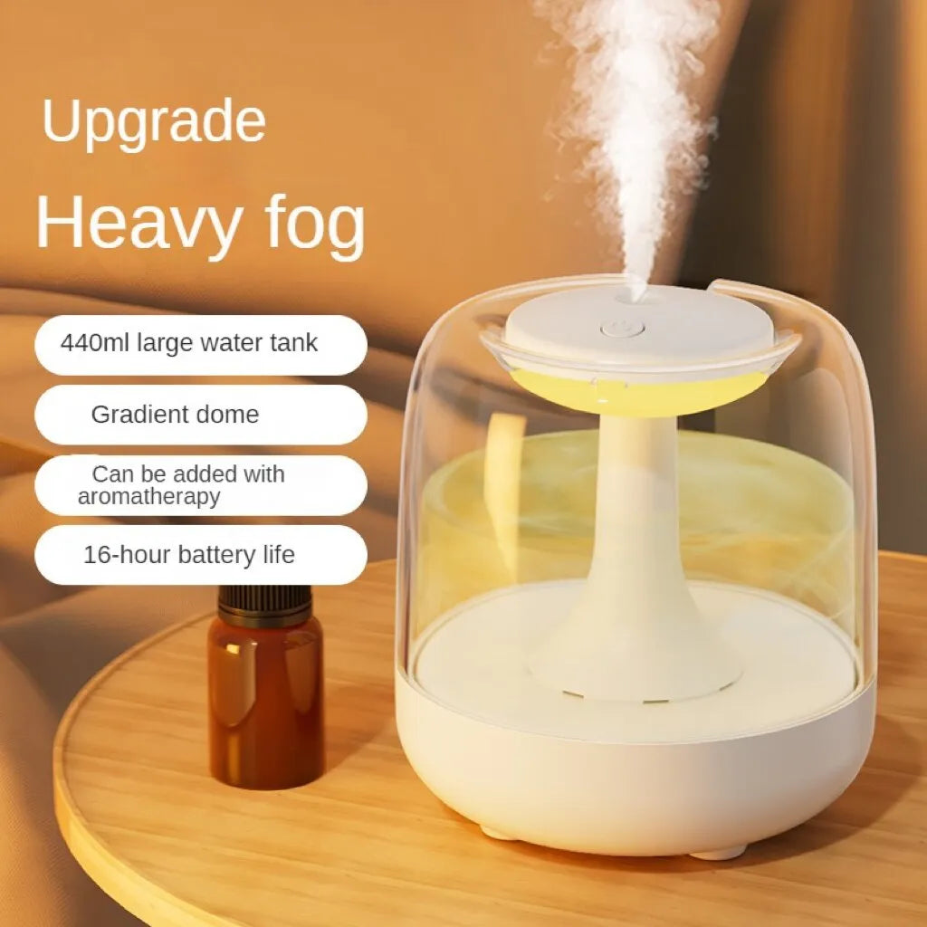 Humidifier 440ml Small Home Aromatherapy Machine 2-in-1 Mute Bedroom Large Capacity Fog Air Purification Mini Night Light