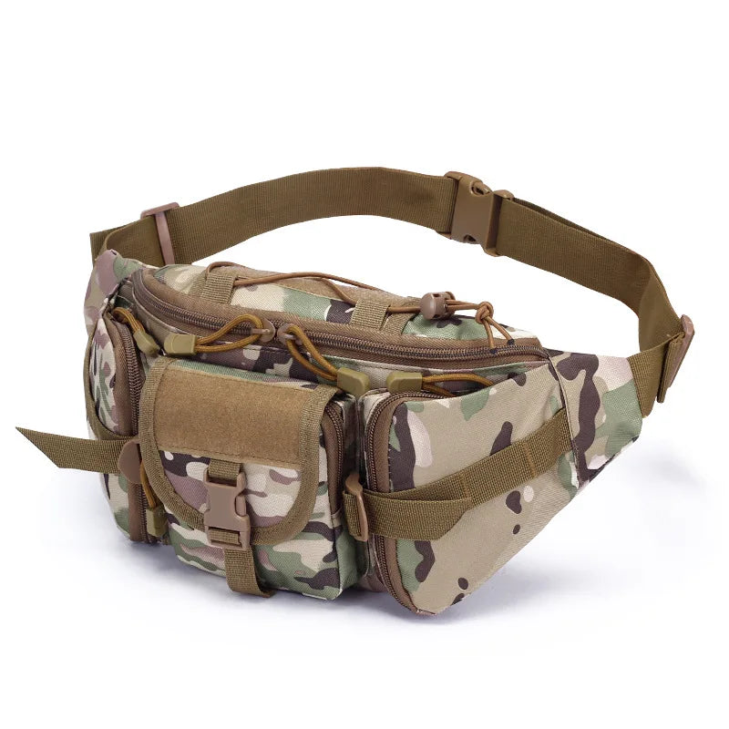 Men Tactical Waist Bag Nylon Fanny Pack Military Travel Hip Belt Bum Sports Bag Outdoor Cycling Travel Hiking Waistpack Pouch