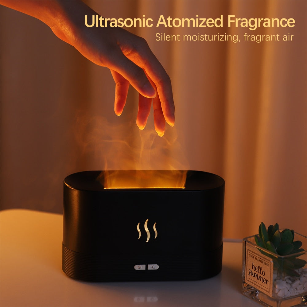 Flame Essential Oil Diffuser Air Humidifier Fragrance and Scent Aroma Diffuser Electric Smell for Home Freshener